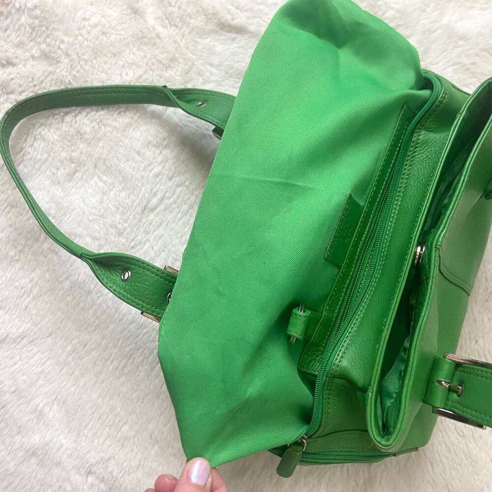 Vintage Tommy & Kate Y2K Apple Green Genuine Leather Buckle Shoulder Bag - Picture 9 of 13